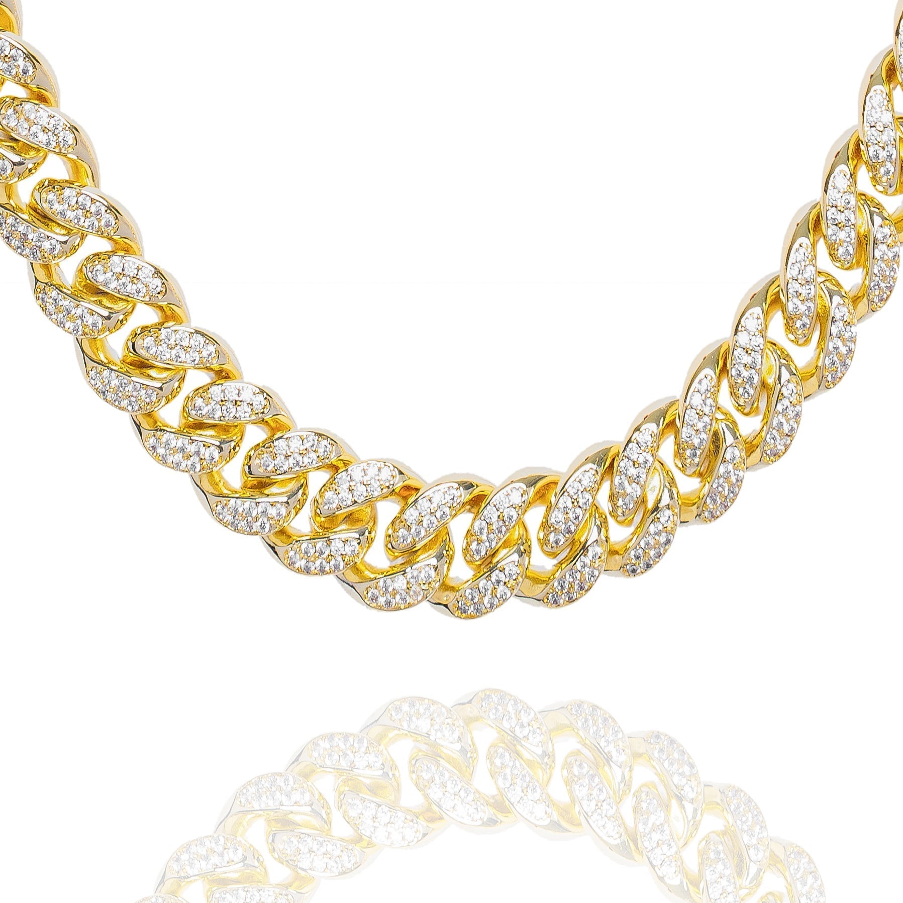 Big Daddy 12MM Gold Diamond Cuban Link Iced Out Chain