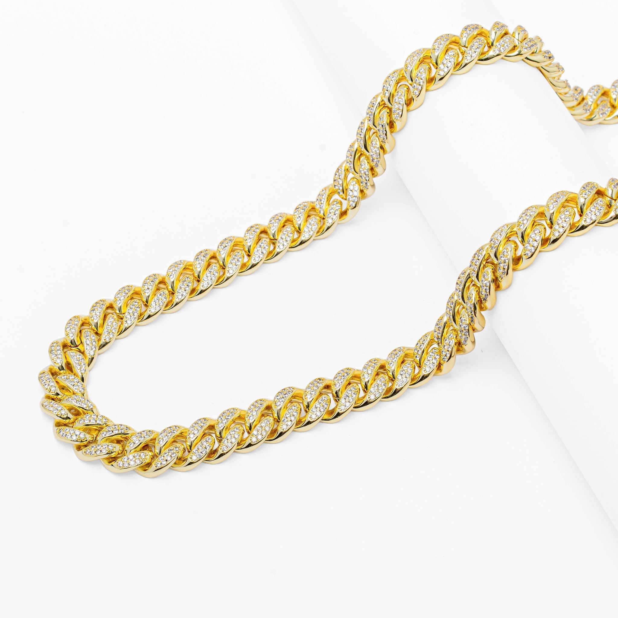 Big Daddy 12MM Gold Diamond Cuban Link Chain - Chain