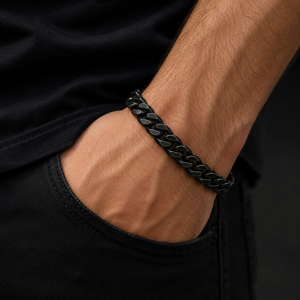 Big Daddy 14mm Cuban Curb All Black Bracelet