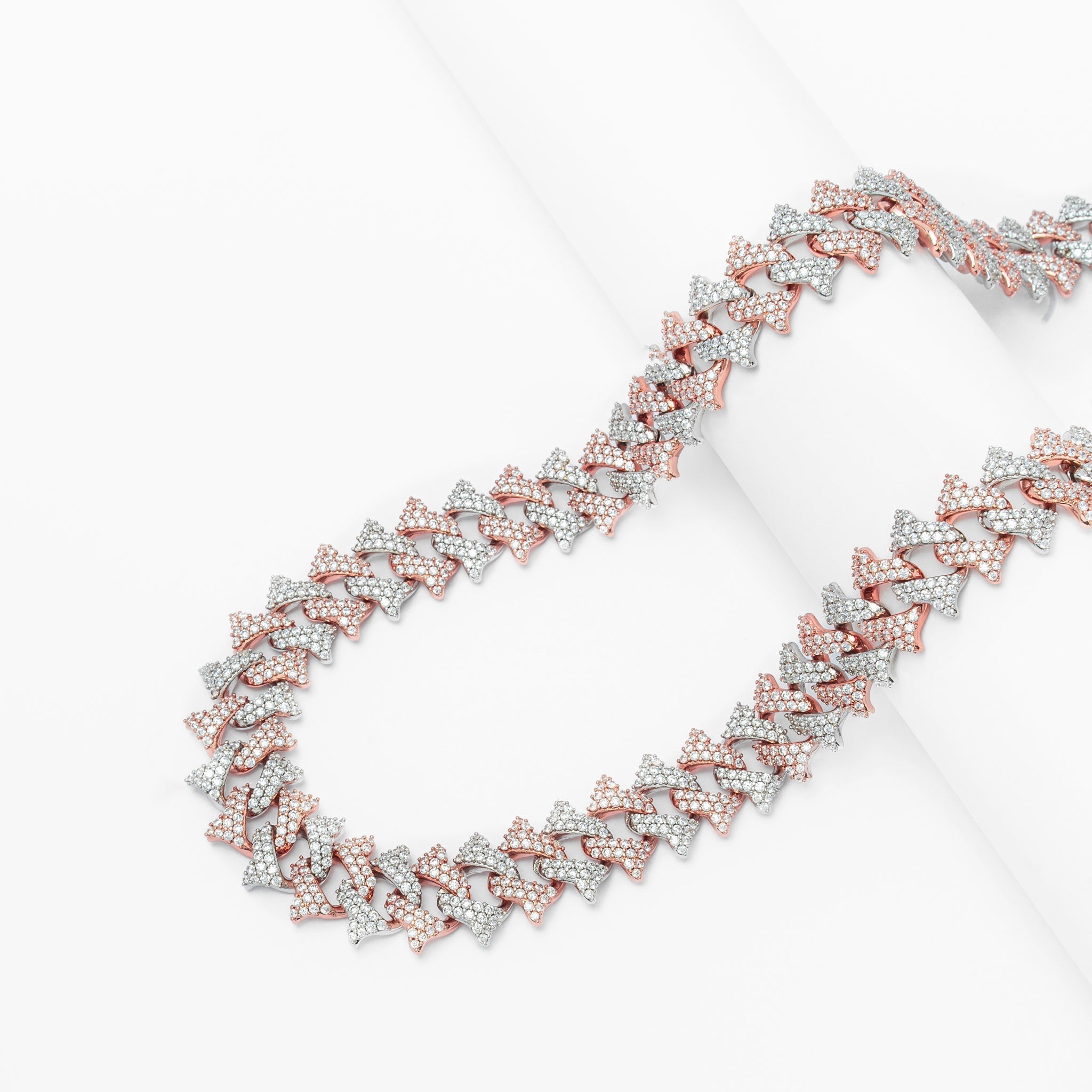 Big Daddy 18MM Solid Two-Tone Spiked Diamond Chain - Chain
