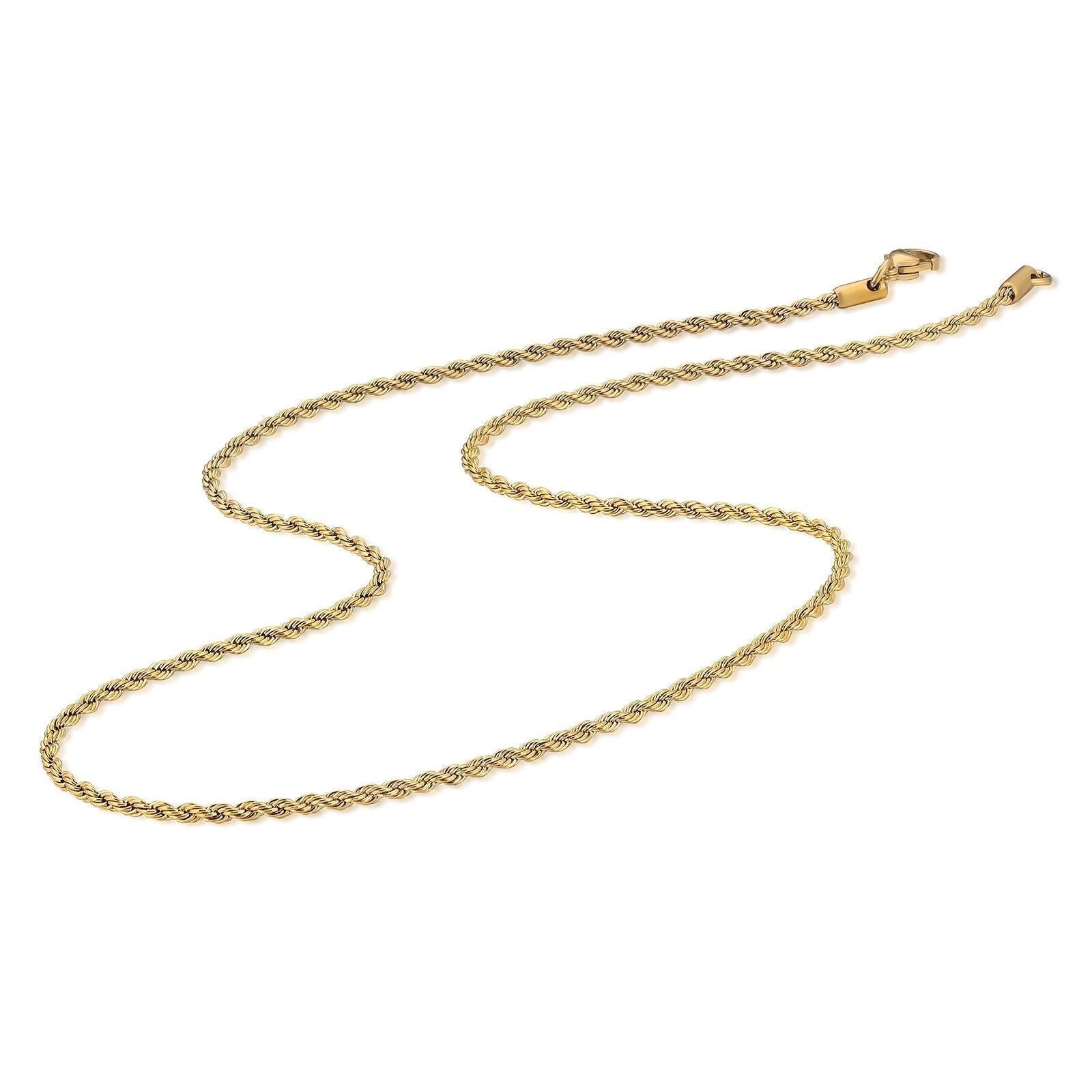 Big Daddy gold rope chain laid flat showing twisted rope texture