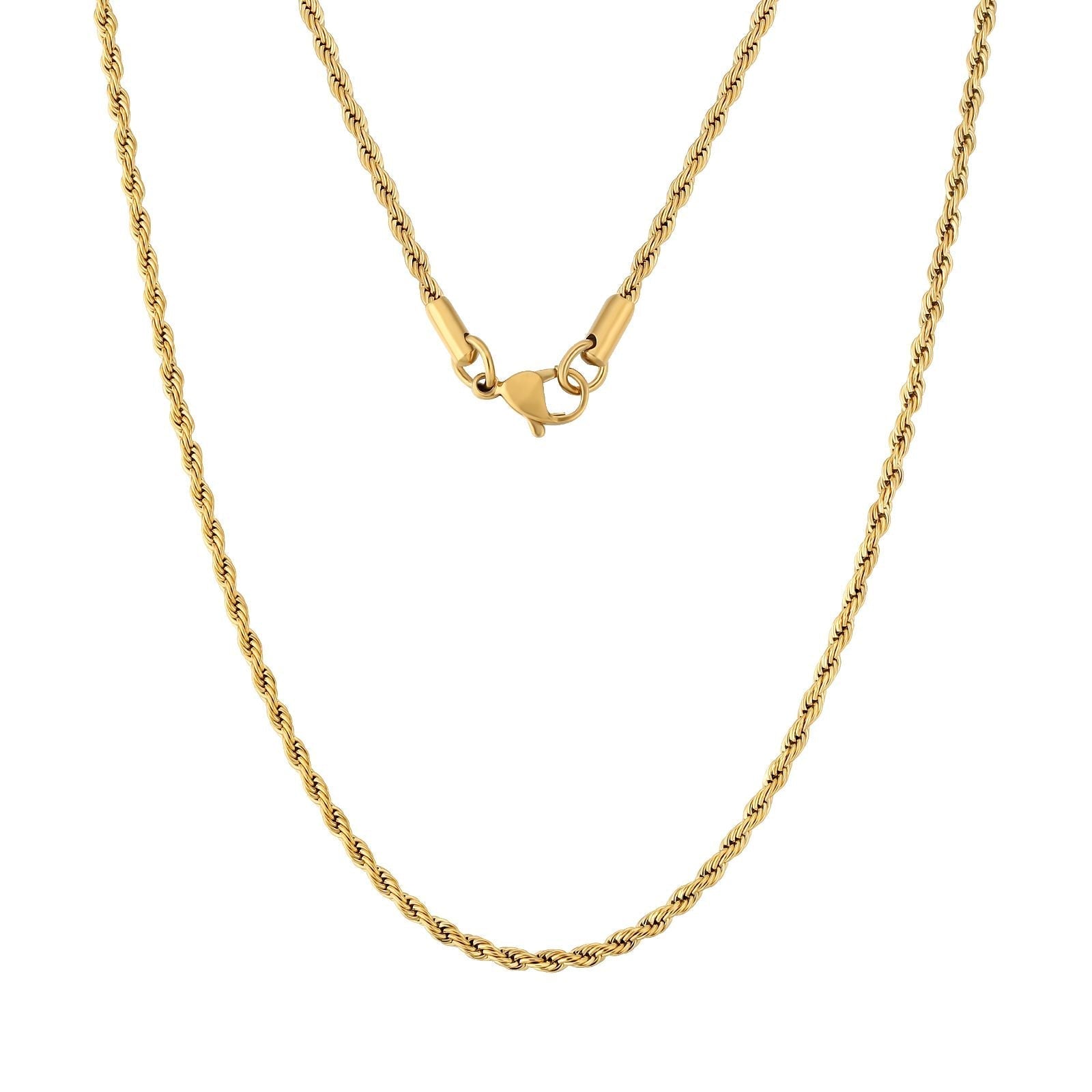 Big Daddy 2.5mm gold rope chain necklace with lobster clasp