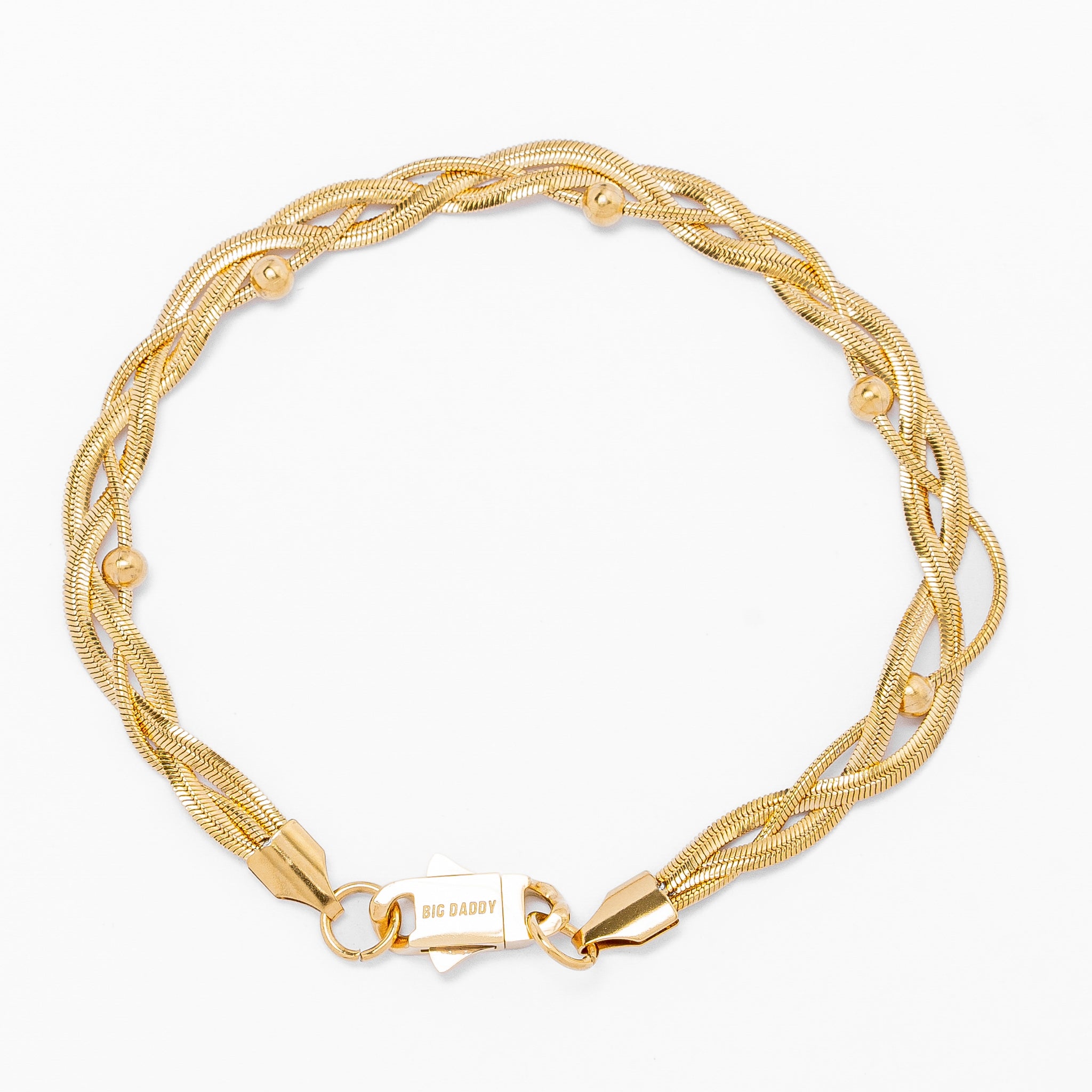 Big Daddy 3MM Gold Flat Herringbone Bracelet - Bracelet