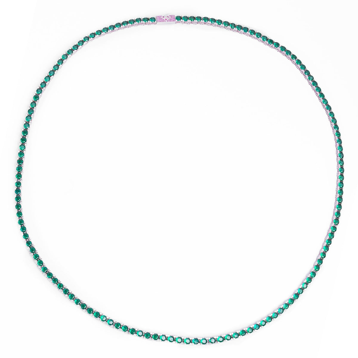 Circular layout showing full length of 4MM iced out tennis chain