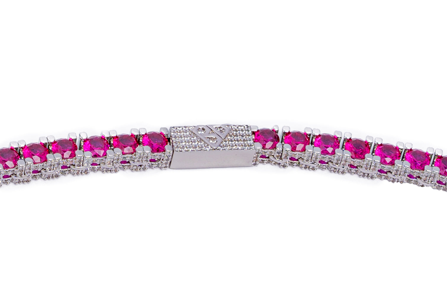 Big Daddy 4MM Silver Ruby Tennis Iced Out Chain
