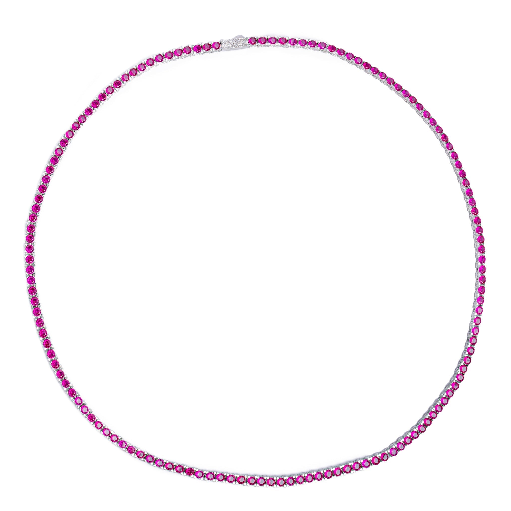 Big Daddy 4MM Silver Ruby Tennis Iced Out Chain