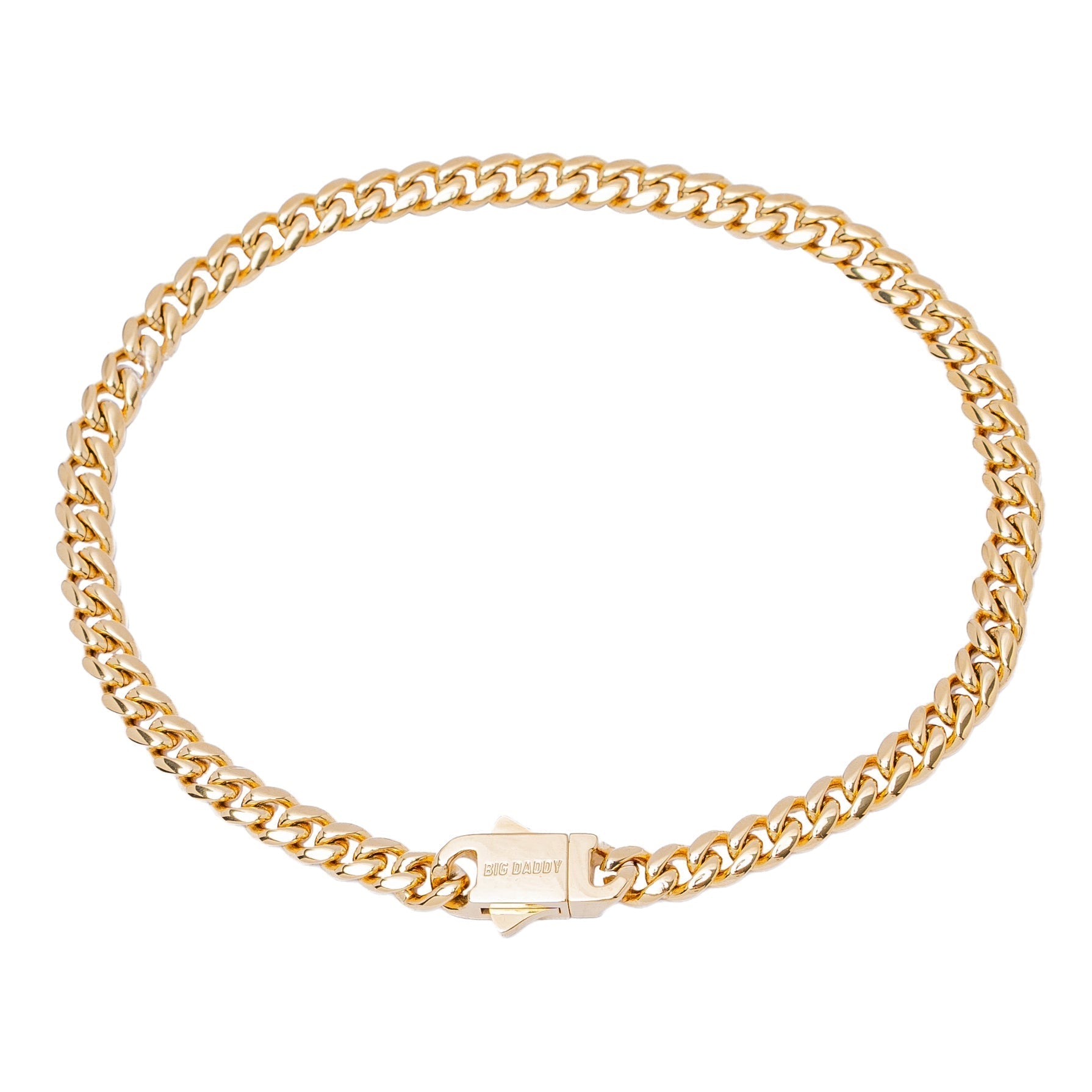 Big Daddy 5MM Cuban link bracelet in 18K gold with secure clasp