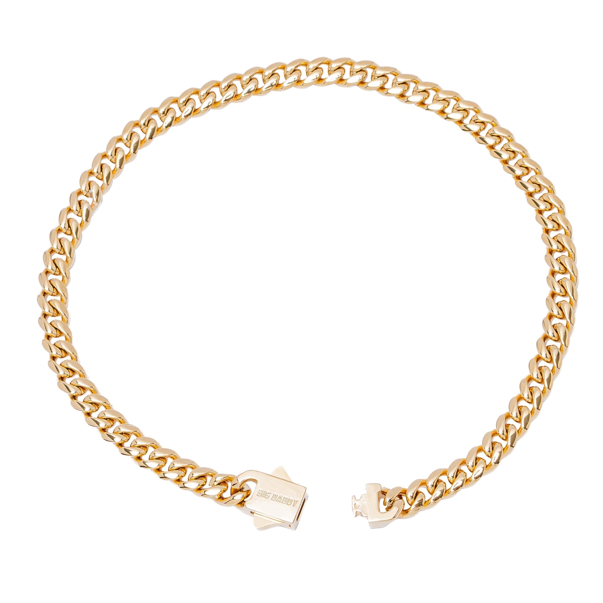 Big Daddy 5MM Cuban link bracelet side view showing chain links and clasp