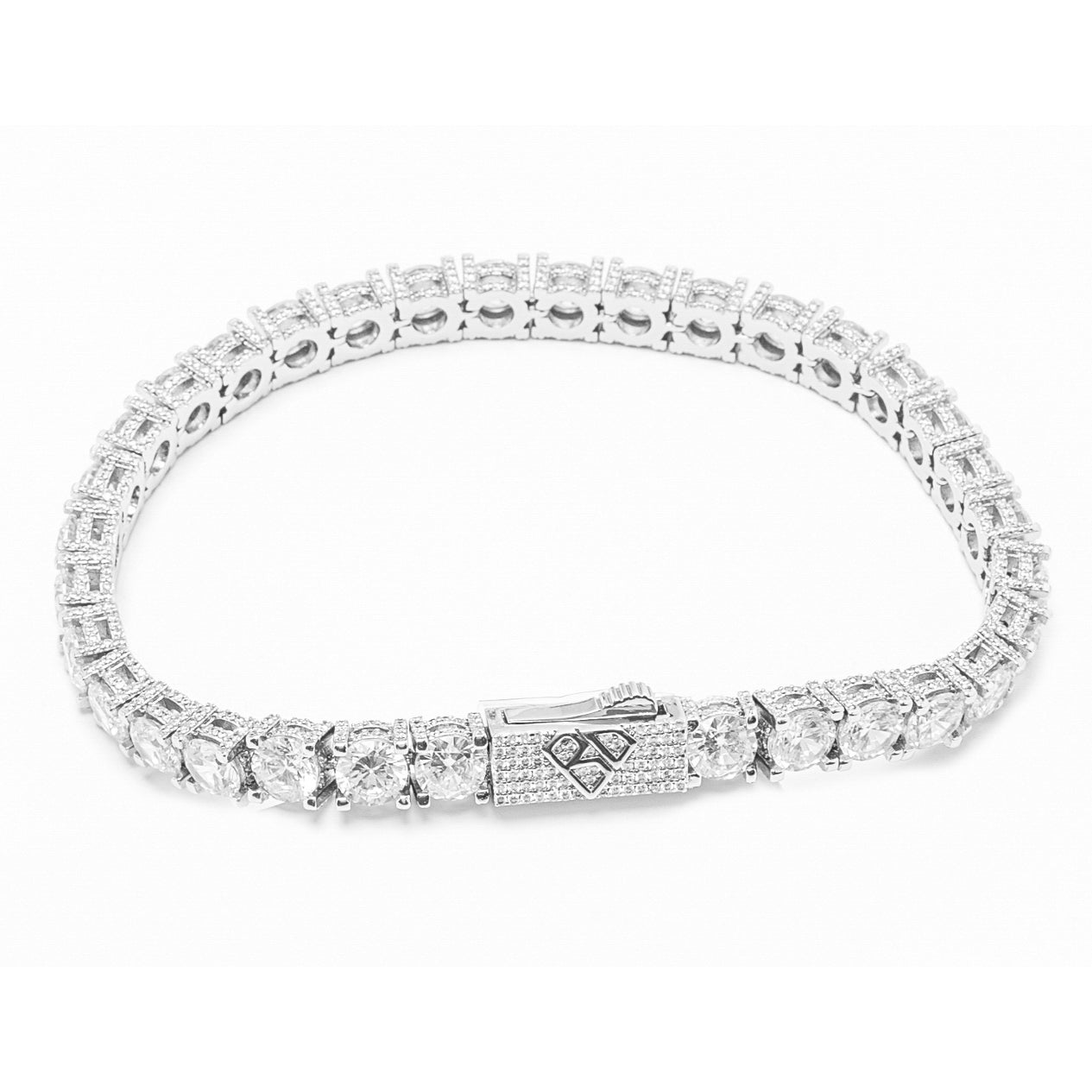 Big Daddy 6MM diamond silver tennis iced out bracelet with cushion-cut diamonds