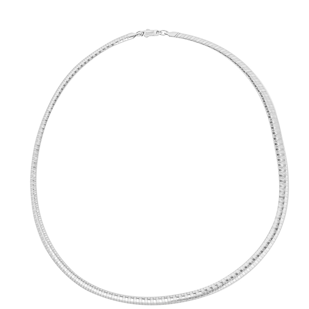 8MM omega silver steel chain laid in oval loop