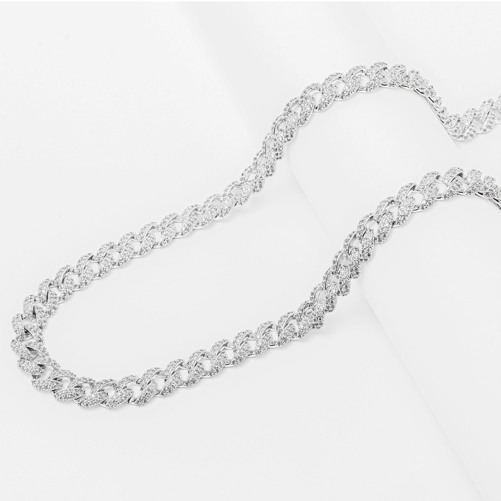 Big Daddy 9MM Diamond Curb Cuban Silver Iced Out Chain