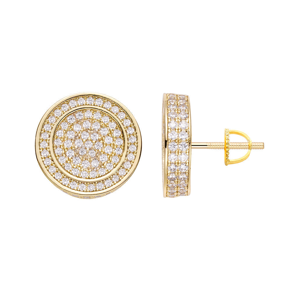 Big Daddy All Diamond Pave Round Iced Out Earring