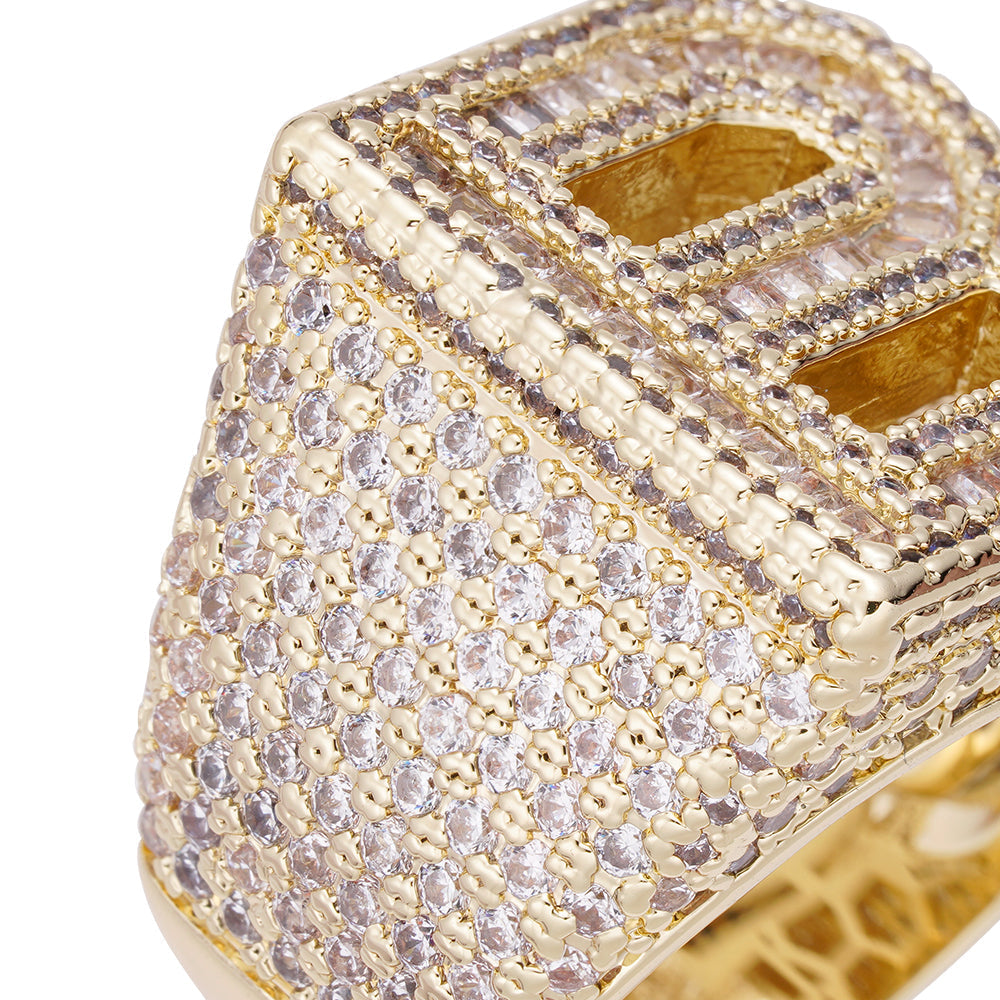 Big Daddy "Bless Up" Baguette Iced Out Diamond Ring