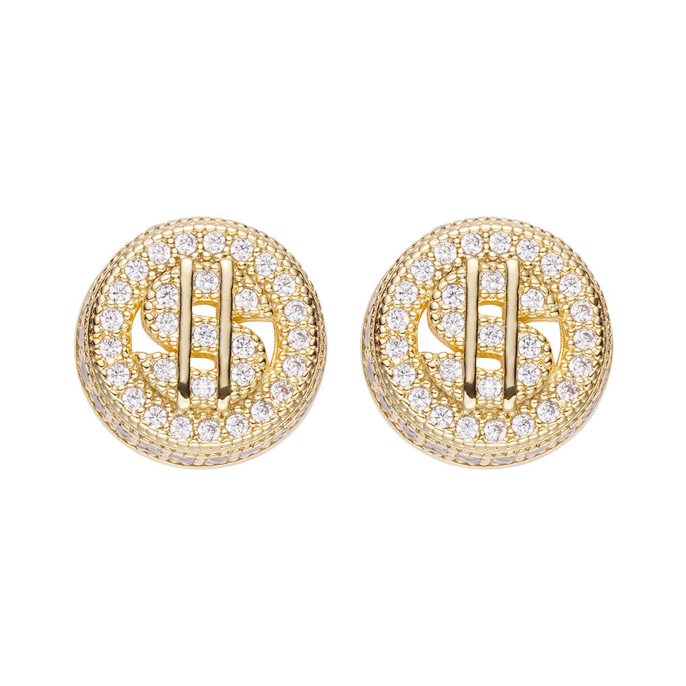 Big Daddy Cluster Dollar Sign Iced Out Earring
