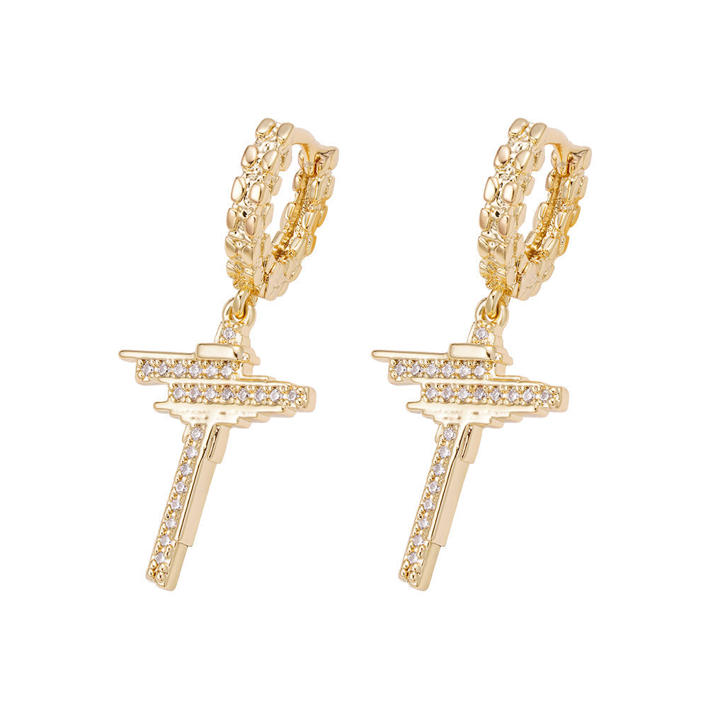 Big Daddy Dangle Hoop Iced Out Earring
