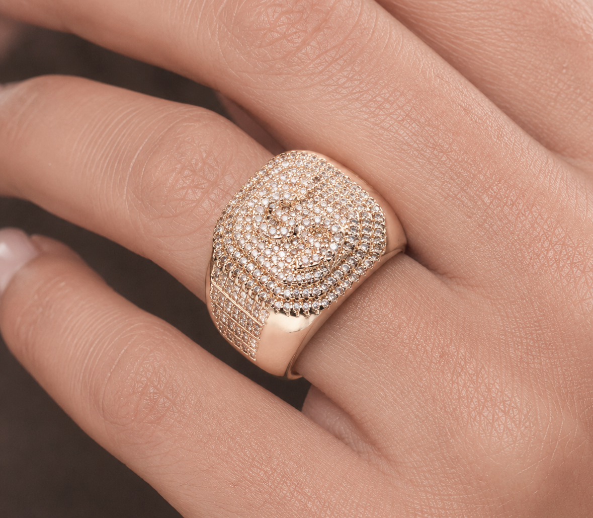 Big Daddy Dollar Sign Iced Out Ring