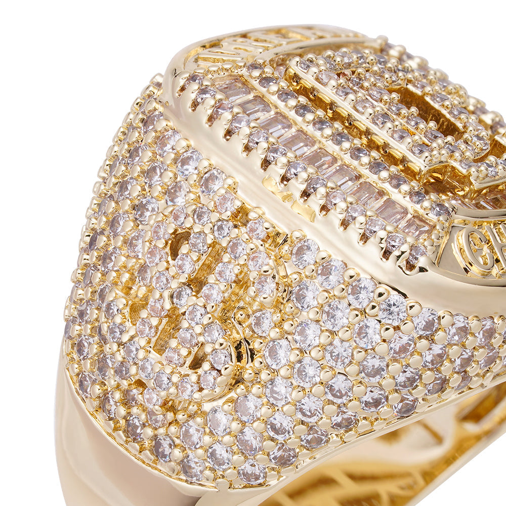 Close-up angled view of baguette diamond pavΓ© setting and Dream Chaser nameplate detail
