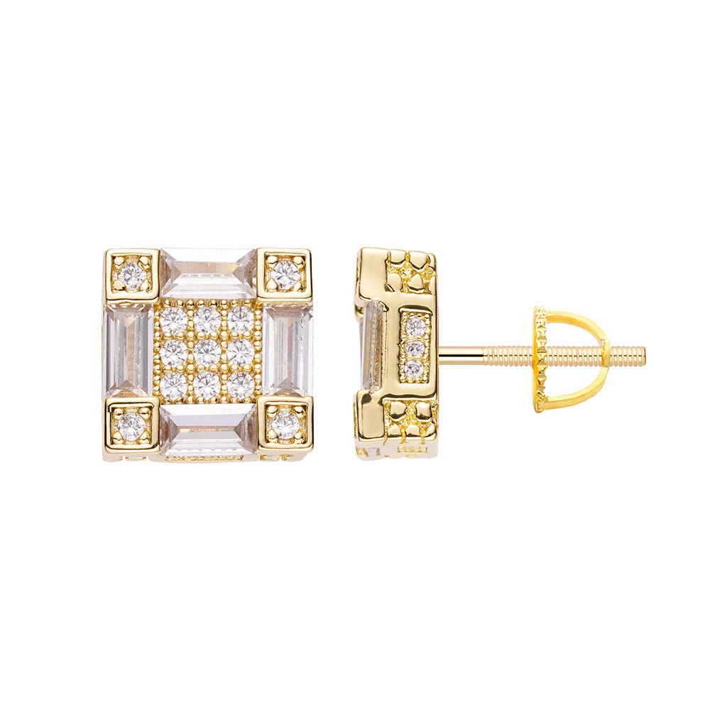 Big Daddy Emerald Cut Baguette Iced Out Diamond Earring