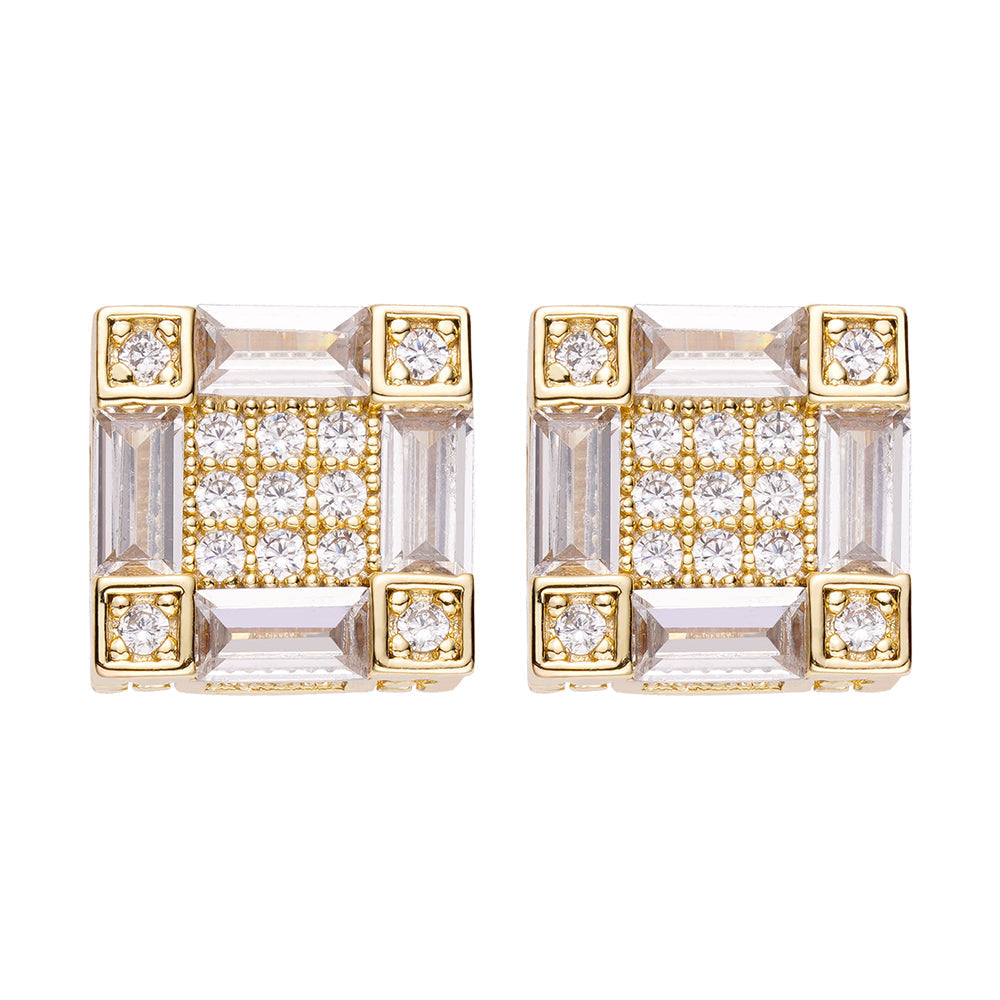 Big Daddy Emerald Cut Baguette Iced Out Diamond Earring