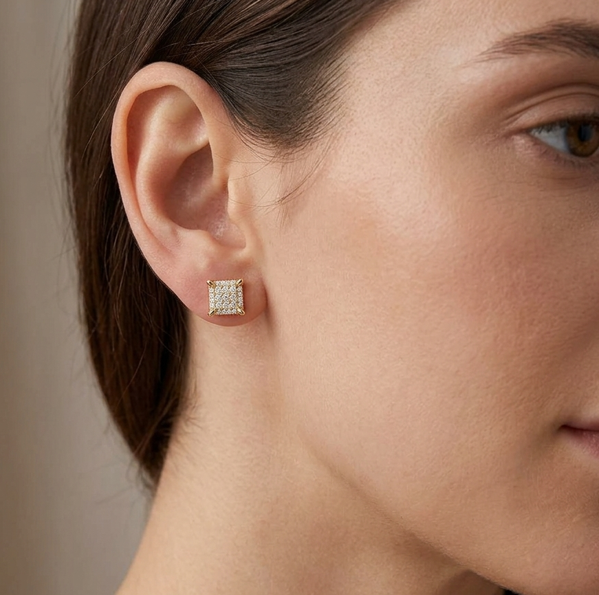 Big Daddy Emerald Cut Iced Out Diamond Earring