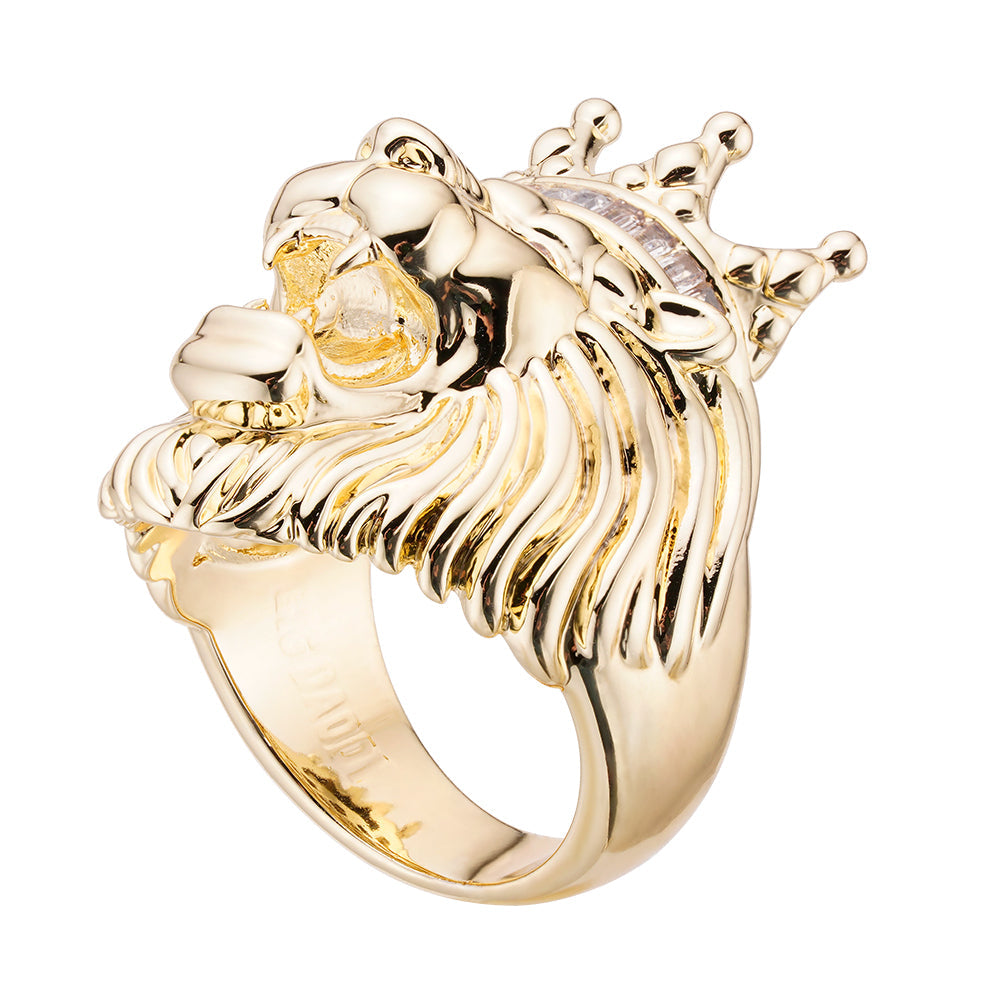 Big Daddy Lion Baguette Iced Out Diamond Ring