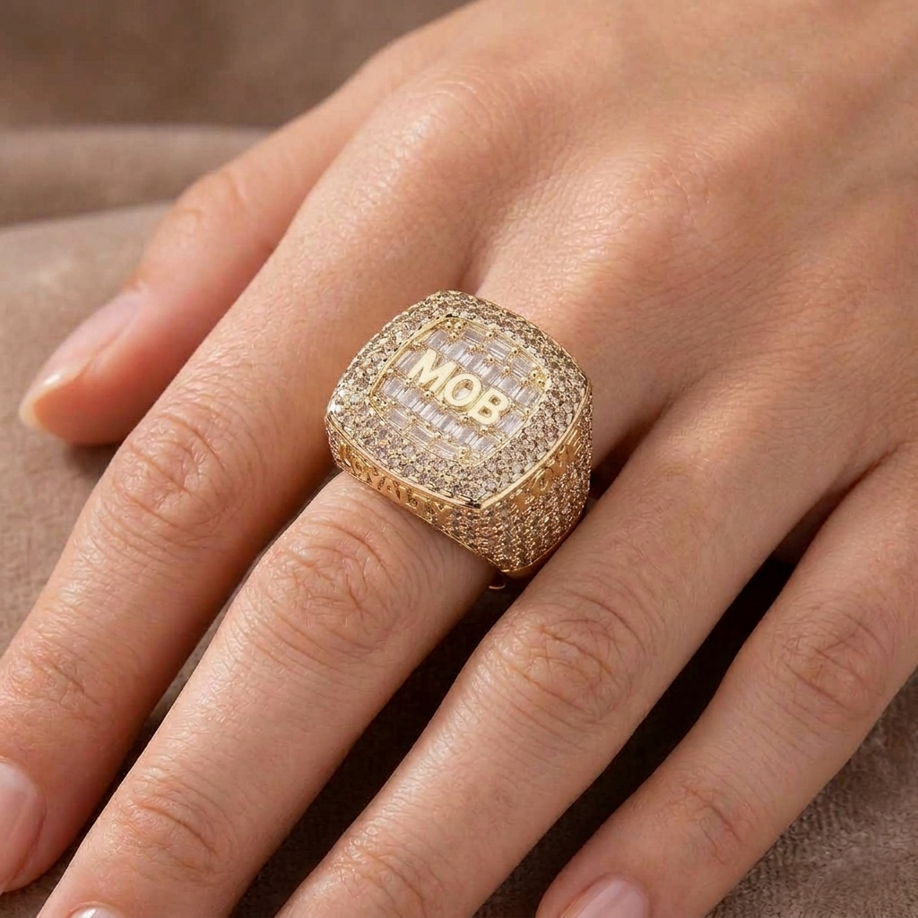 Big Daddy "MOB" Iced out Baguette Diamond Ring