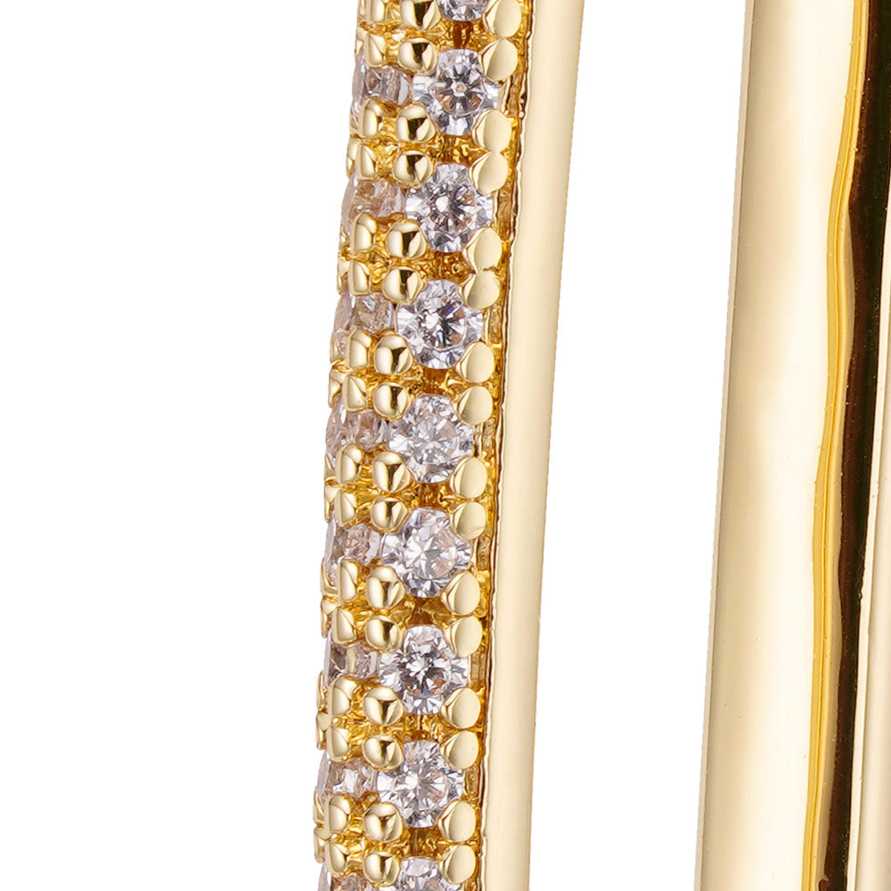 Big Daddy Oval Loop Gold Iced Out Earring