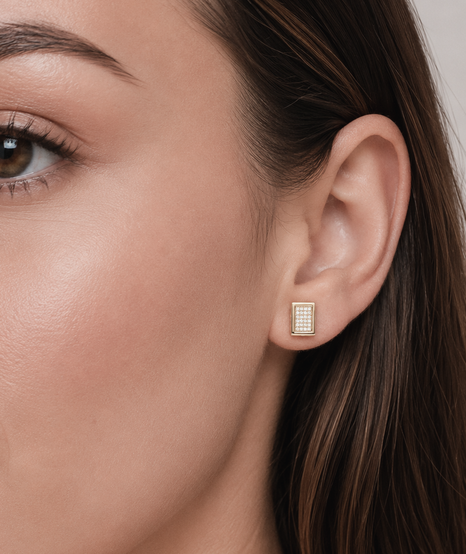 Big Daddy Pave Diamond Square Iced Out Earring