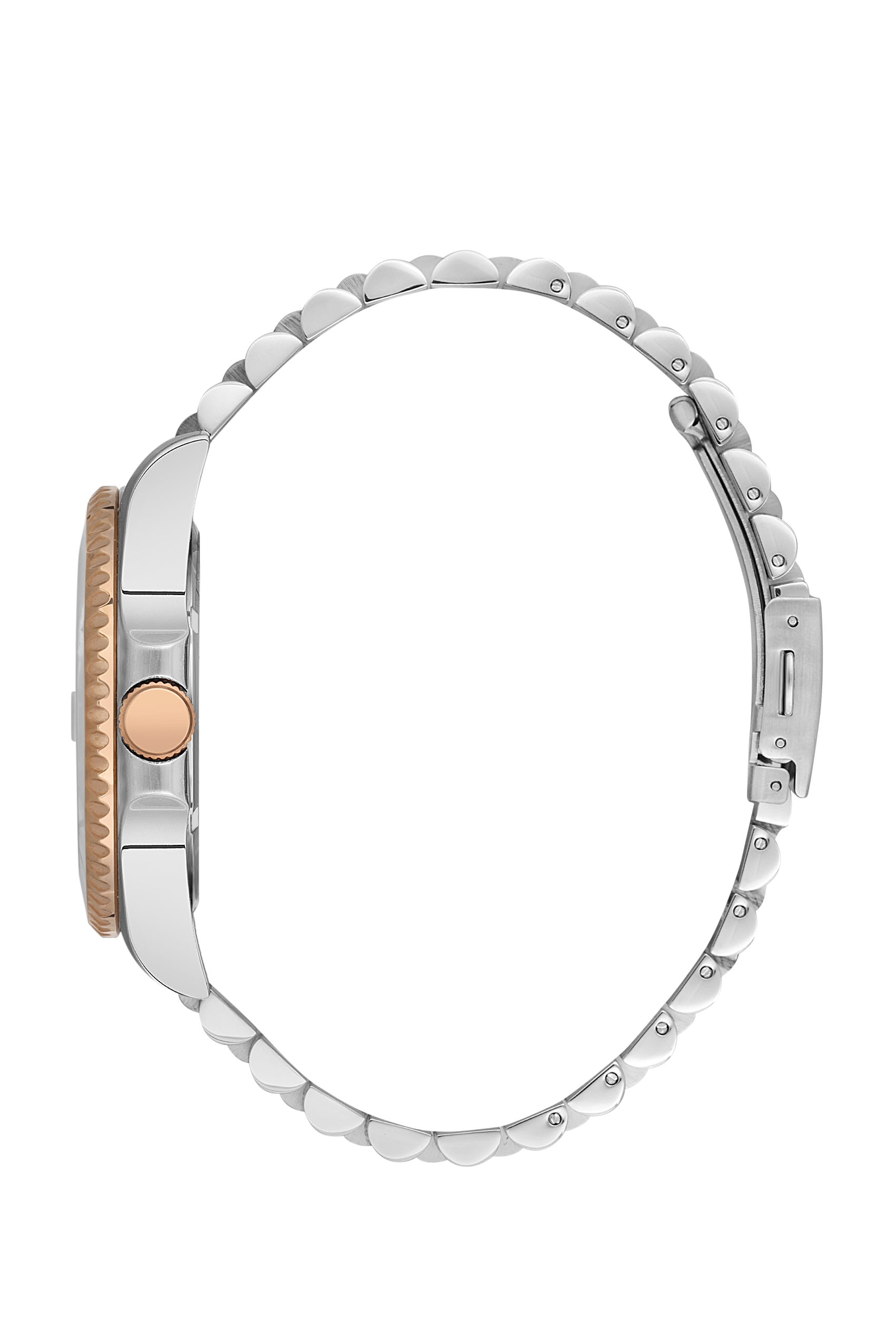 BP3126X.550 two-tone silver and rose gold bracelet side view