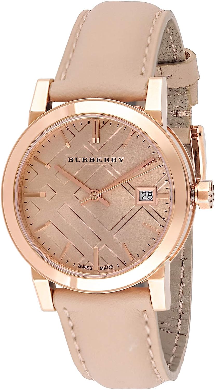 Burberry 34mm Pink Leather Strap Womenβs Watch BU9131 - Watch