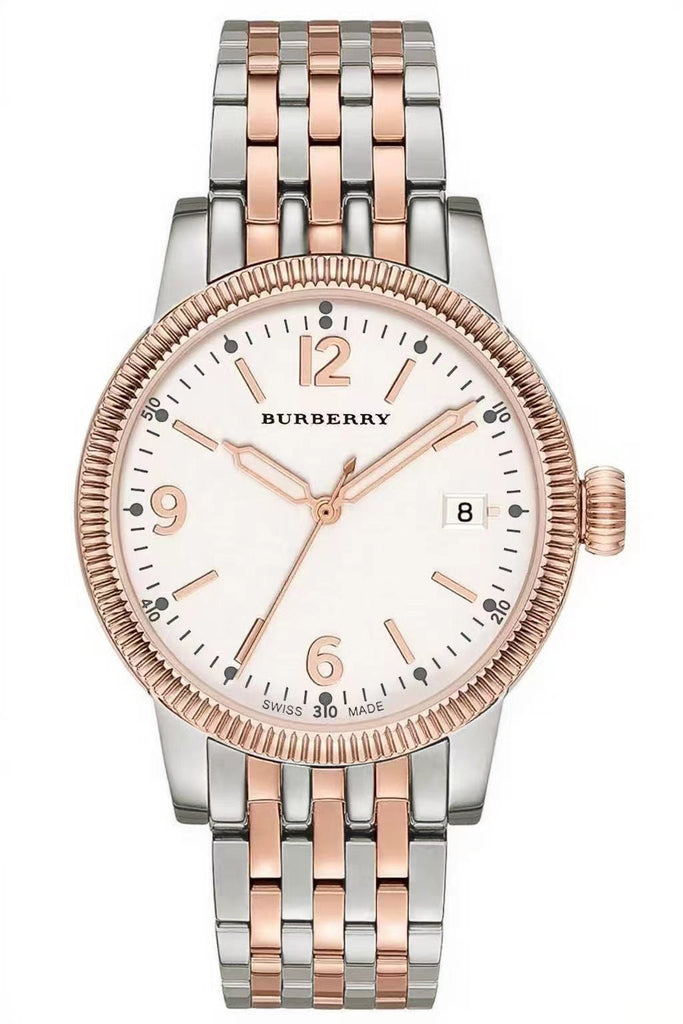 Burberry The City Textured Dial Two Tone Silver and Gold Stainless Steel BU7872