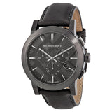 Burberry Chronograph Dark Grey Dial Dark Grey Leather Men's Watch BU9364