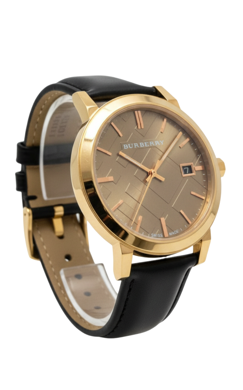 Burberry Rose Gold Dial & Case - Brown Leather Strap Men’s Watch BU9013