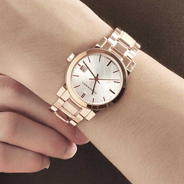 Burberry Womenβs Swiss Made Stainless Steel White Dial Women's Watch BU9104 - The Watches Men & CO #3