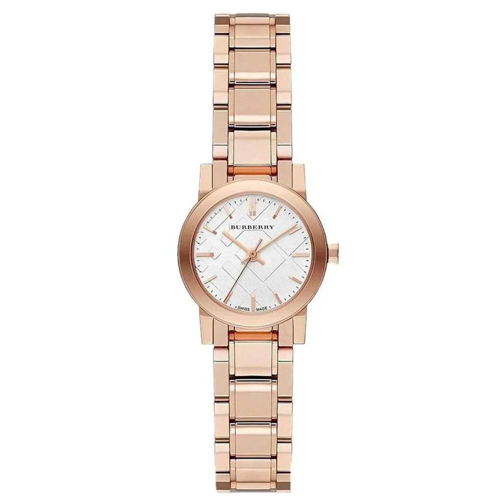 Burberry The City Petite 26mm Case White Dial Rose Gold Stainless Steel Women's Watch BU9204