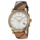 Burberry The City Chronograph White Dial Haymarket Check Unisex Watch BU9752 - Watches of Australia