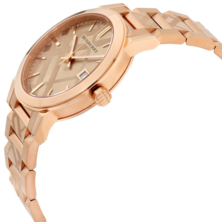 Burberry The City Engraved Check Rose Gold Women's Watch BU9039