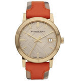 Burberry The City Orange Leather Strap Women's Watch BU9016