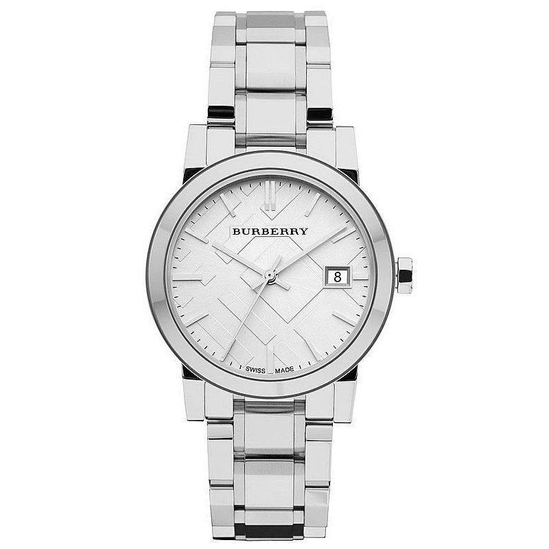 Burberry Womenβs Swiss Made Stainless Steel Silver Dial Women's Watch BU9100 - The Watches Men & CO