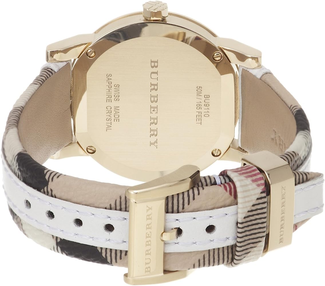 Burberry Women's Large Check Leather Strip On Fabric Women's Watch BU9110 - The Watches Men & CO #3