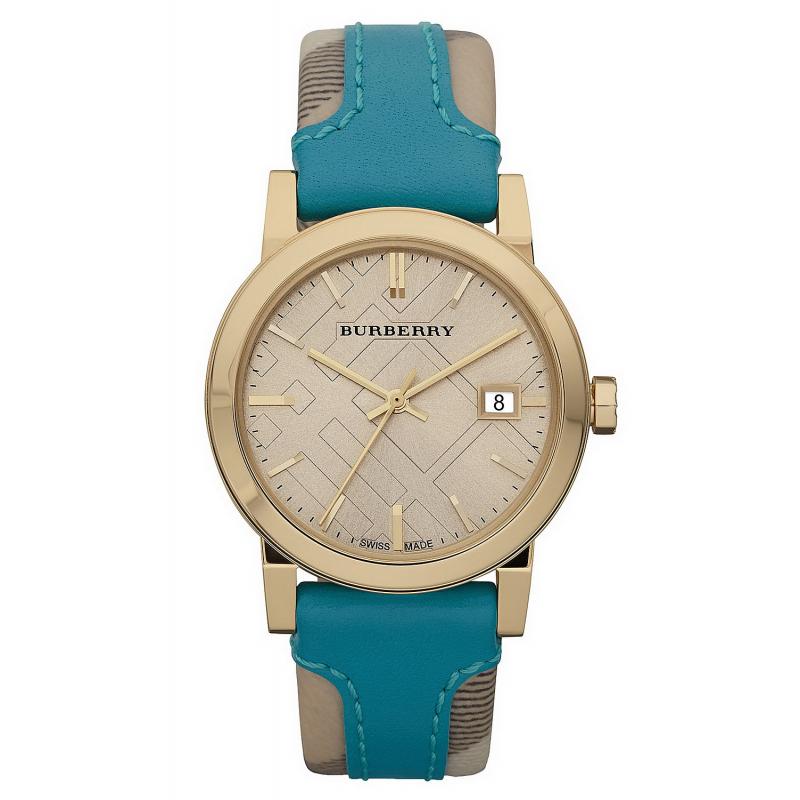 Burberry Turquoise Leather Strap Women's Watch BU9112
