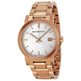 Burberry White Check Pattern Dial Rose Gold-plated Unisex Watch BU9004