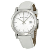 Burberry White Impressed Check Dial White Leather Strap Ladies Watch BU9128 - Watches of Australia