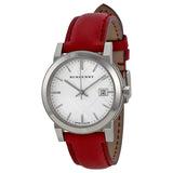 Burberry White Silver Dial Red Leather Ladies Watch BU9129 - Watches of Australia