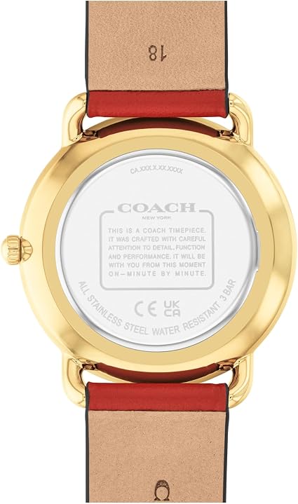 Coach Elliot Red Leather Strap Watch Women's - 14504615