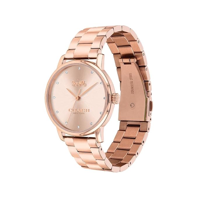 Coach Grand Rose Gold Toned Stainless Steel Ladies Watch - 14502929