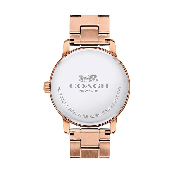 Coach Grand Rose Gold Toned Stainless Steel Ladies Watch - 14502929