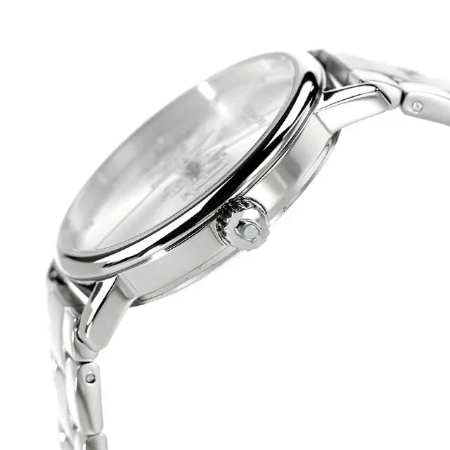 Coach Grand watch side profile showing stainless steel bracelet and case
