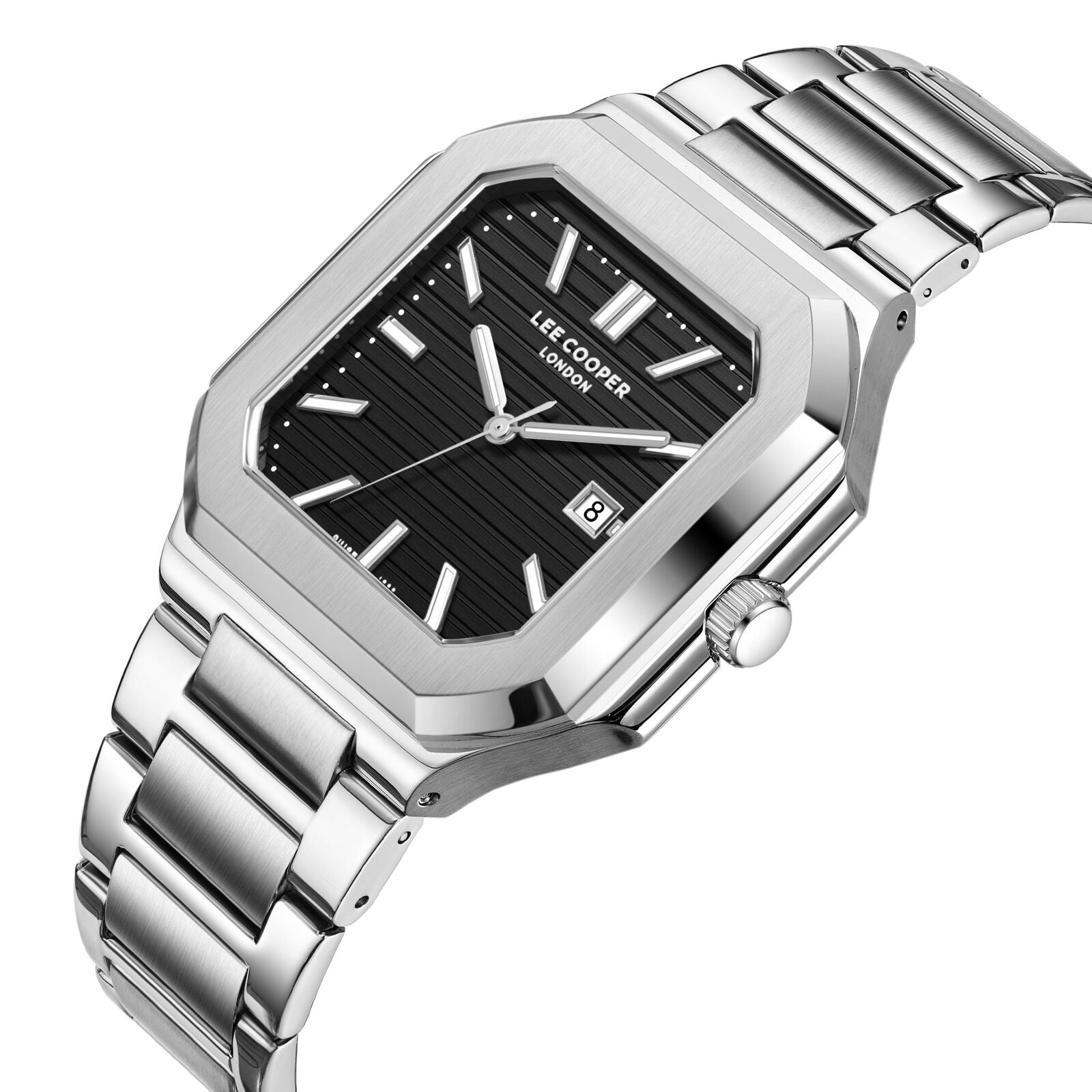 Lee Cooper Maxime Square Case Black Dial Silver Watch - LC08269.360