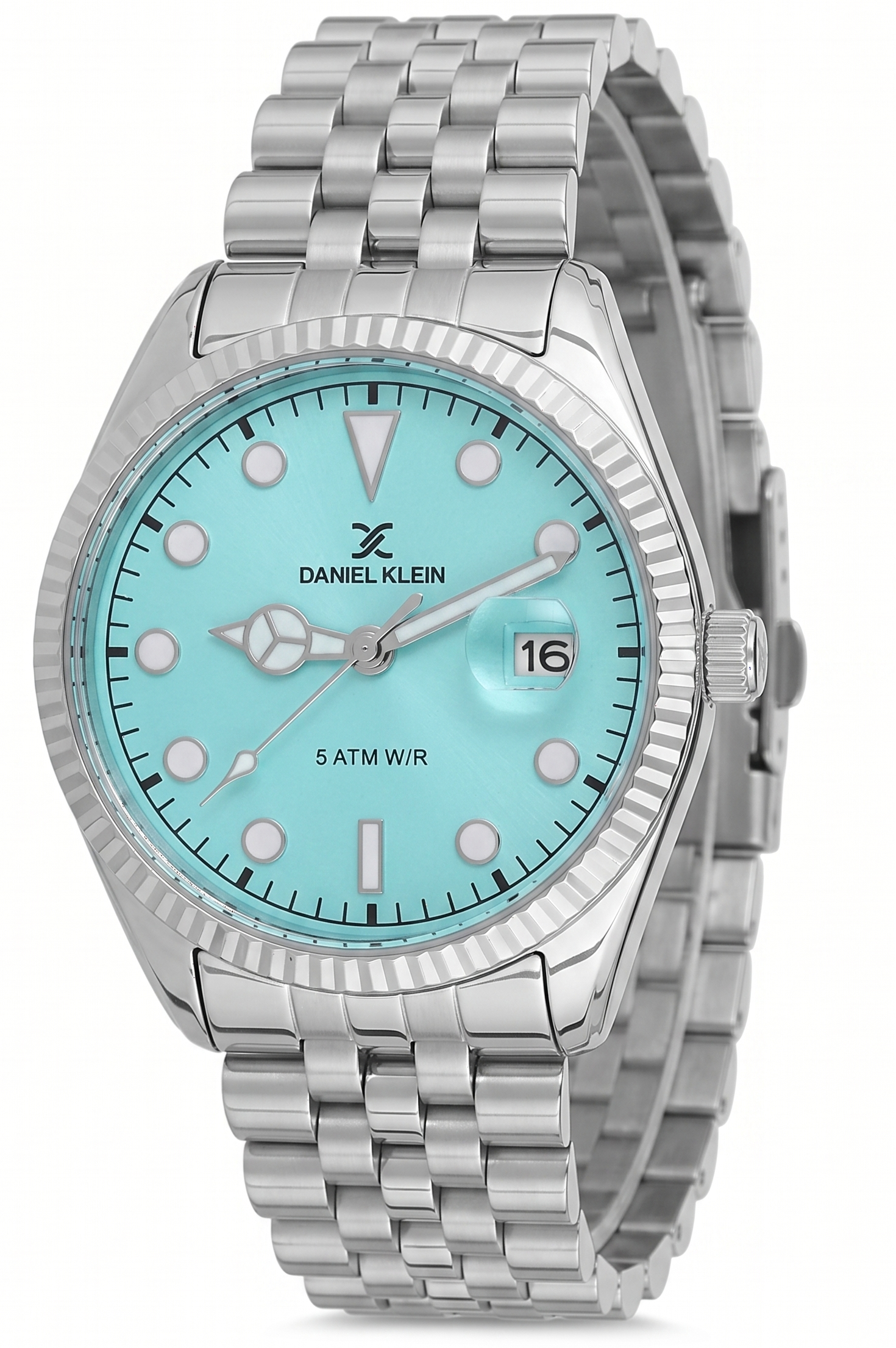 Daniel Klein Premium Date Window Blue Dial Silver Watch - DK.1.13835-3